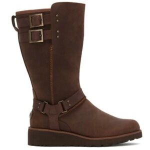 UGG Jasper Waterproof Leather Winter Boot in Brown Size 8